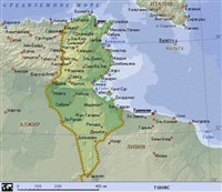 Тунис (географическая карта)
