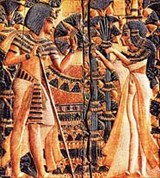 Тутанхамон (с женой в саду)