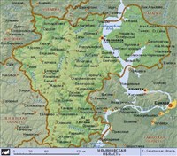 Ульяновская область (географическая карта)