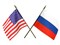 Флаги России и США (коллаж)