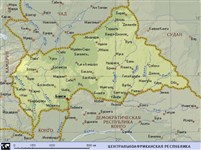Центральноафриканская Республика (географическая карта)