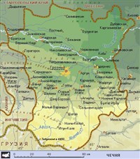 Чечня (географическая карта)