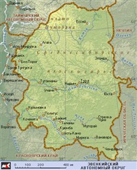Эвенкия (географическая карта)