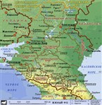 Южный федеральный округ России (географическая карта)