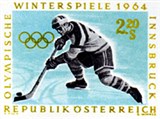 IX зимние олимпийские игры (марка с хоккеистом) [спорт]