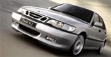 Saab 9-3 вид спереди в движении